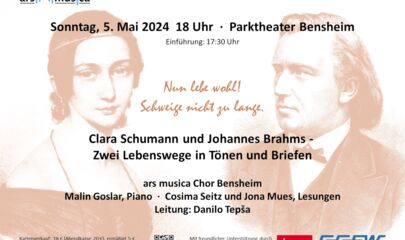Das Veranstaltungsplakat mit den Konterfeis von Clara Schumann und Johannes Brahms, führt zum Kalendereintrag