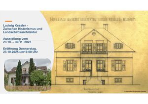 Veranstaltungsplakat mit Bauskizze und Daten