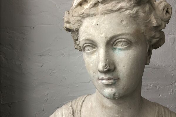 Kopf einer Statue, führt zur Kunstsammlung