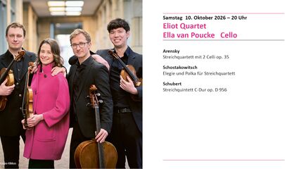 Eliot Quartett | Ella van Poucke mit Instrumenten, führt zum Kalendereintrag